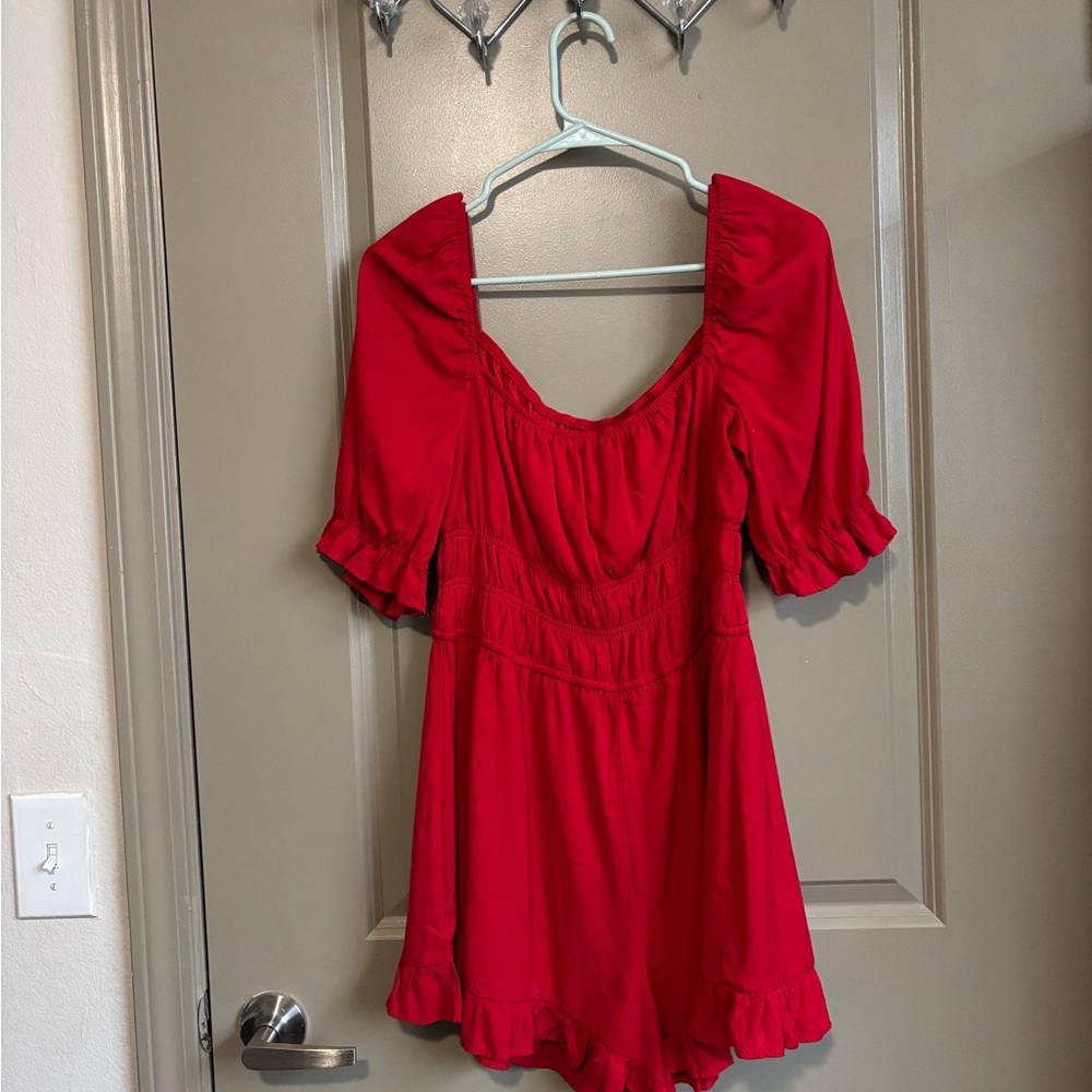 Blue Rain Vibrant Red Garment